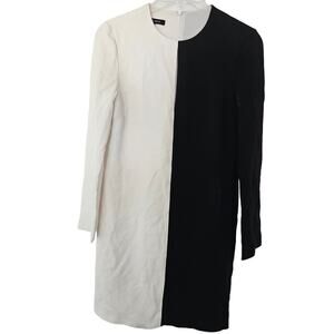 Judith & Charles Black White Colorblock 3/4 Sleeve Short Dress sz 2 $525 Basic